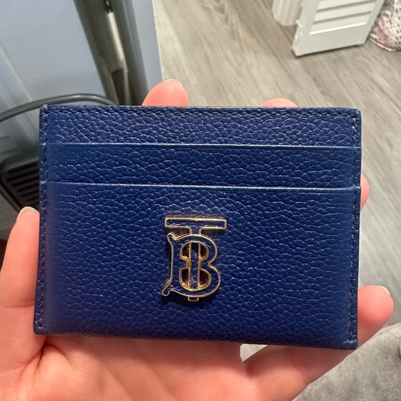 Burberry Blue Key Card Holder with TB Monogram - Picture 1 of 4